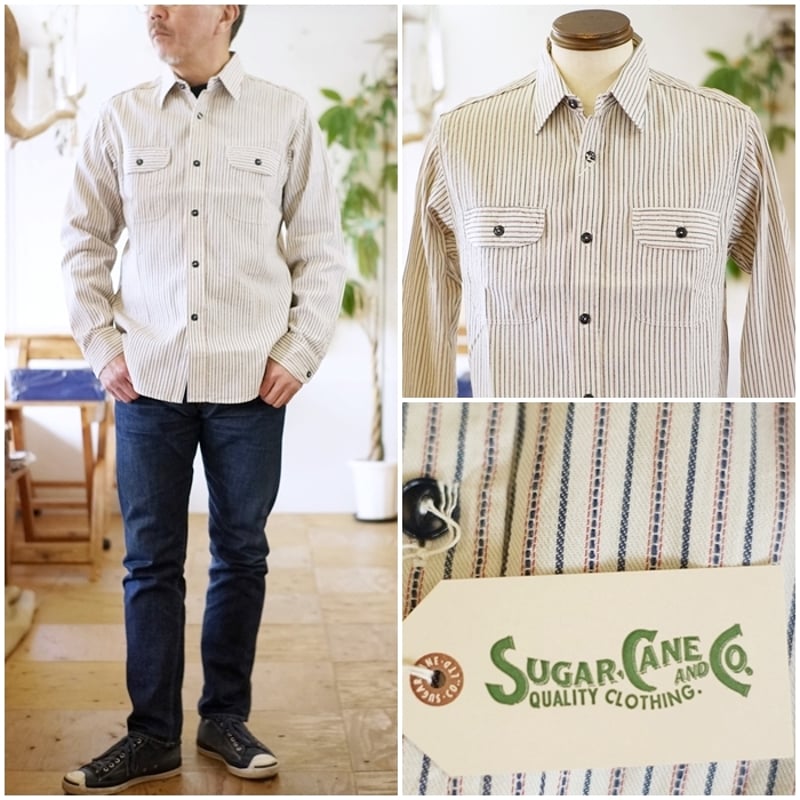 SUGARCANE シュガーケーン ドビーストライプワークシャツ 29146 東洋 