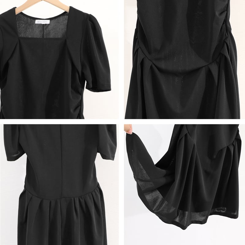 日本発送】 2カラー ミニワンピース ミニドレス フレア ハイ