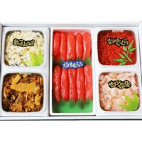 【椿セット】えびす甘口塩たらこ400g・数の子山海漬100g・積丹漬100g・正油いくら100g・甘えび塩辛100g