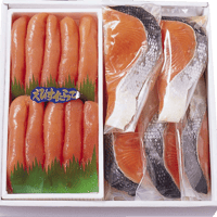 【Ｌセット】えびす塩たらこ400g・紅鮭5切身セット