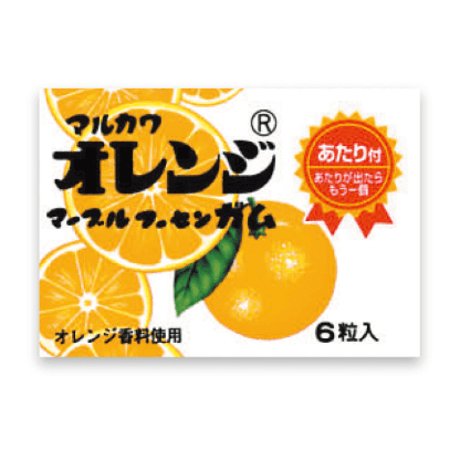 【22】マルカワ　オレンジマーブルガム　6粒入り