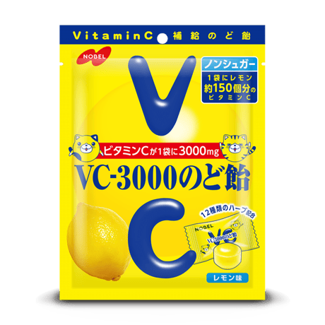 【440】ノーベル製菓　VC-3000のど飴 レモン　90g