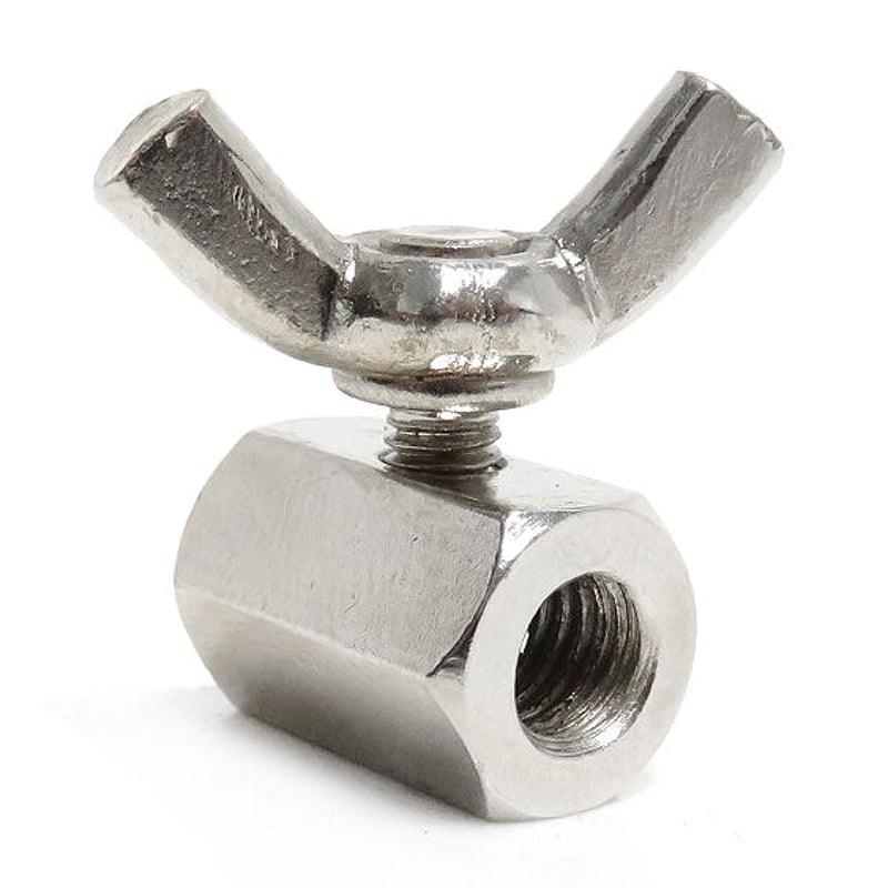 4mm メッキ 6角ストッパーS 締め付け金具 蝶ねじ ワイヤーロープ 鉄