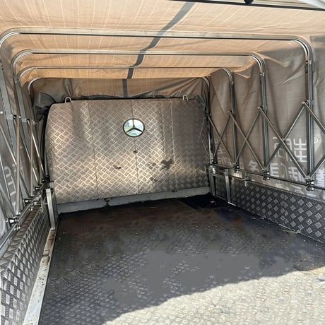 軽トラック幌セット 可伸縮幌 荷台 カバー 荷台シート テント 幌 フレーム付きコンパクトタイプ　約1.97m×幅1.48m×高さ1.46m
