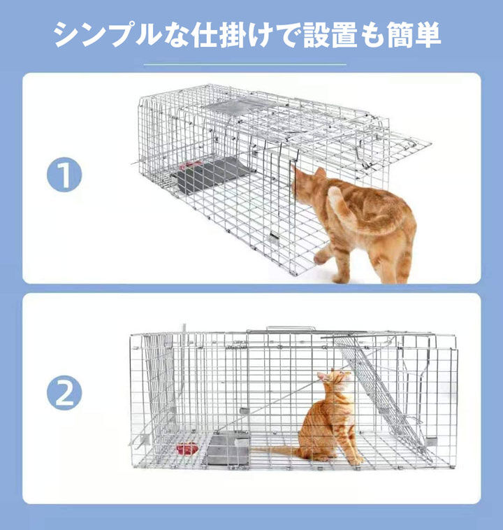 箱罠 M 箱わな Mサイズ 檻 捕獲 猫 踏み板 ハクビシン ネコ 猫 アライグマ イタチ タ...