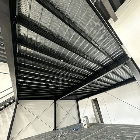 棚 倉庫用ラック 中二階 組立式 倉庫中２階 オーダーメイド可 H型鋼 荷重1平方ｍ/約500KG ユニットハウス 工場中2階 中2F棚倉庫 室内と屋外用可（送料についてはお問い合わせください）