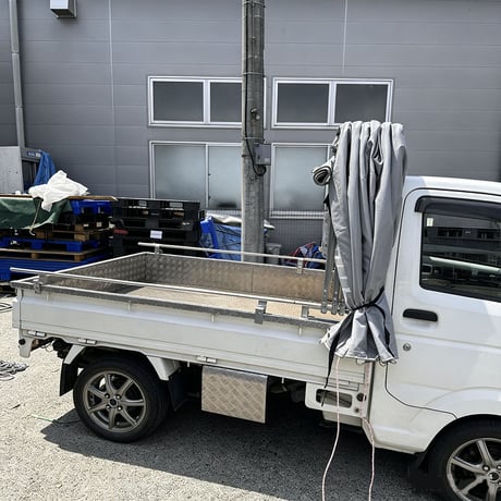 軽トラック幌セット 可伸縮幌 荷台 カバー 荷台シート テント 幌 フレーム付きコンパクトタイプ　約1.97m×幅1.48m×高さ1.46m