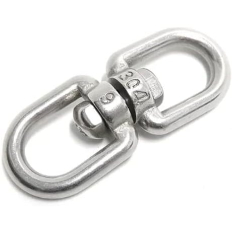 ステンレススイベル4mm 304ステン製 M4 サルカン チェーン ねじれ取り すいべる ロック 金具 踏み板 鳥獣被害対策 罠パーツ 罠用 狩猟用品 予備 修理 予備 固定 補強RH067-4