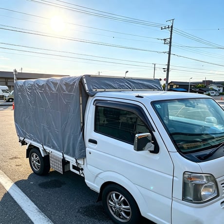 軽トラック幌セット 可伸縮幌 荷台 カバー 荷台シート テント 幌 フレーム付きコンパクトタイプ　約1.97m×幅1.48m×高さ1.46m