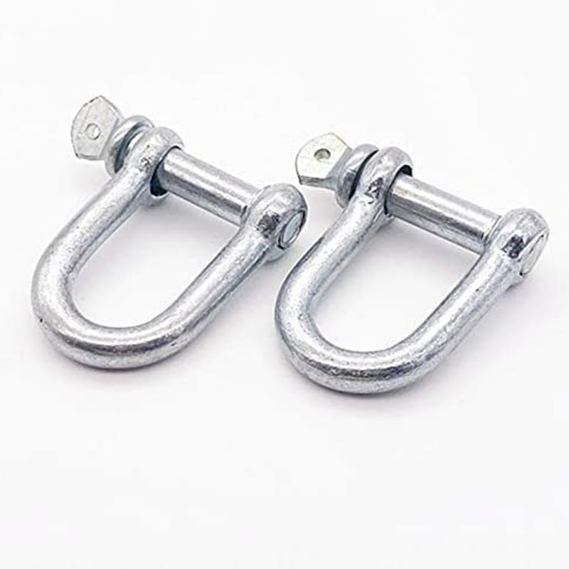 ワイヤー&シャックル三個 メッキシャックル12mm 亜鉛シャックル ワイヤーロープ用 ロープ固定