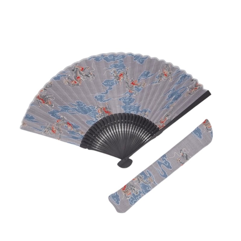 扇子模様の重箱と筆セット 小倉 縞縞]扇子セット（#140 OCEAN BLUE）ギフト箱入（1D0103140