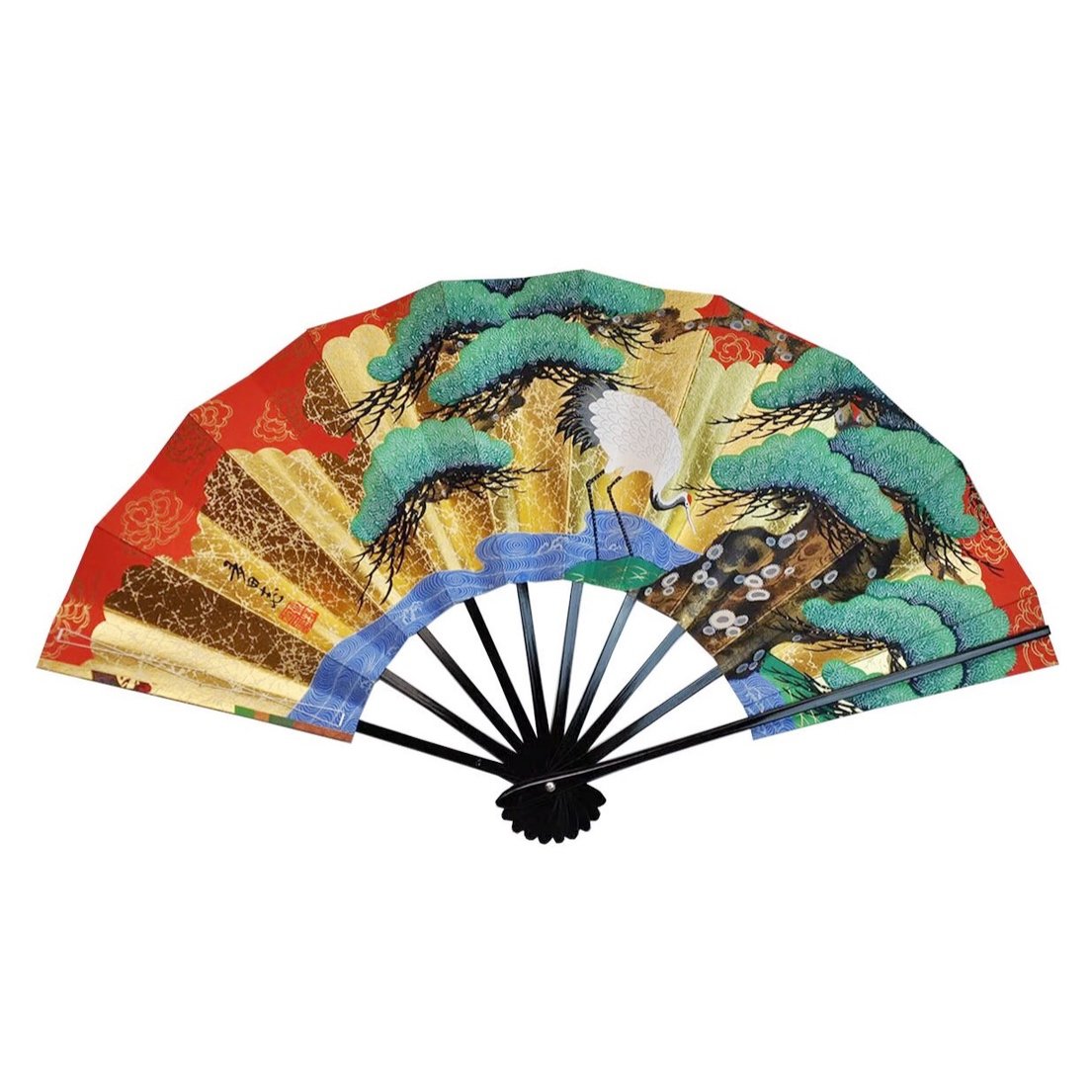 京扇子 手描き 両面 飾り扇子 慶秋作 50×29cm