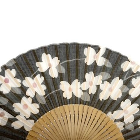 〈婦人用〉ハンカチ扇子 花水木　黒