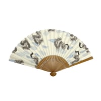 〈紳士用〉ぬのじ扇子　龍　白色