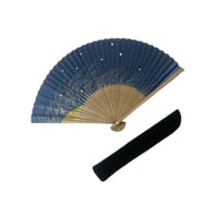 〈紳士用〉和紙扇子(ホタル柄)、扇子袋(黒色)セット