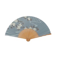 ＜婦人用＞紙扇子 桜　水色柄