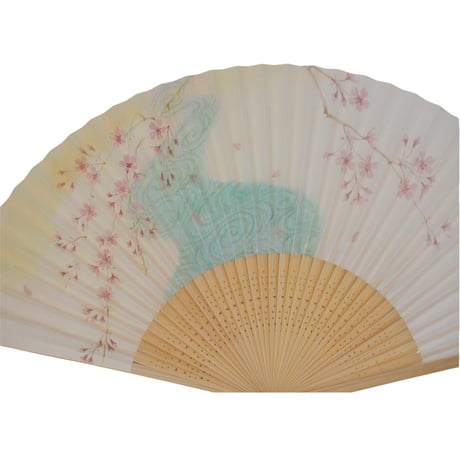＜婦人用＞紙扇子 流水桜柄