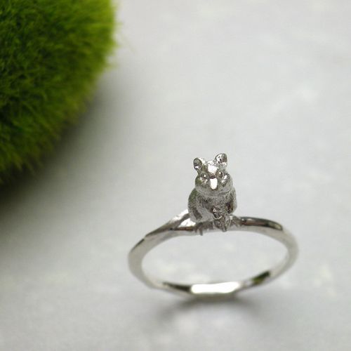 クオッカ親子 リング（シルバー） | shirokuma-microzoo