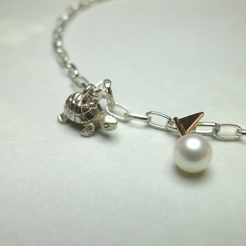 Twinkle Etoile ハンドメイド 作家 ブレスレット うさぎ ピンク うさぎとかめ ブレスレット （シルバー・ピンクゴールド