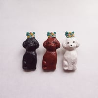花盛られトイプードル〈ピンブローチ〉
