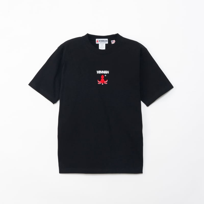 WINNIANタコフロント刺繍8.1ozTシャツ(ブラック) | WINNIAN STORE WINNIANタコフロント刺繍8.1ozTシャツ(ブラック) | WINNIAN STORE