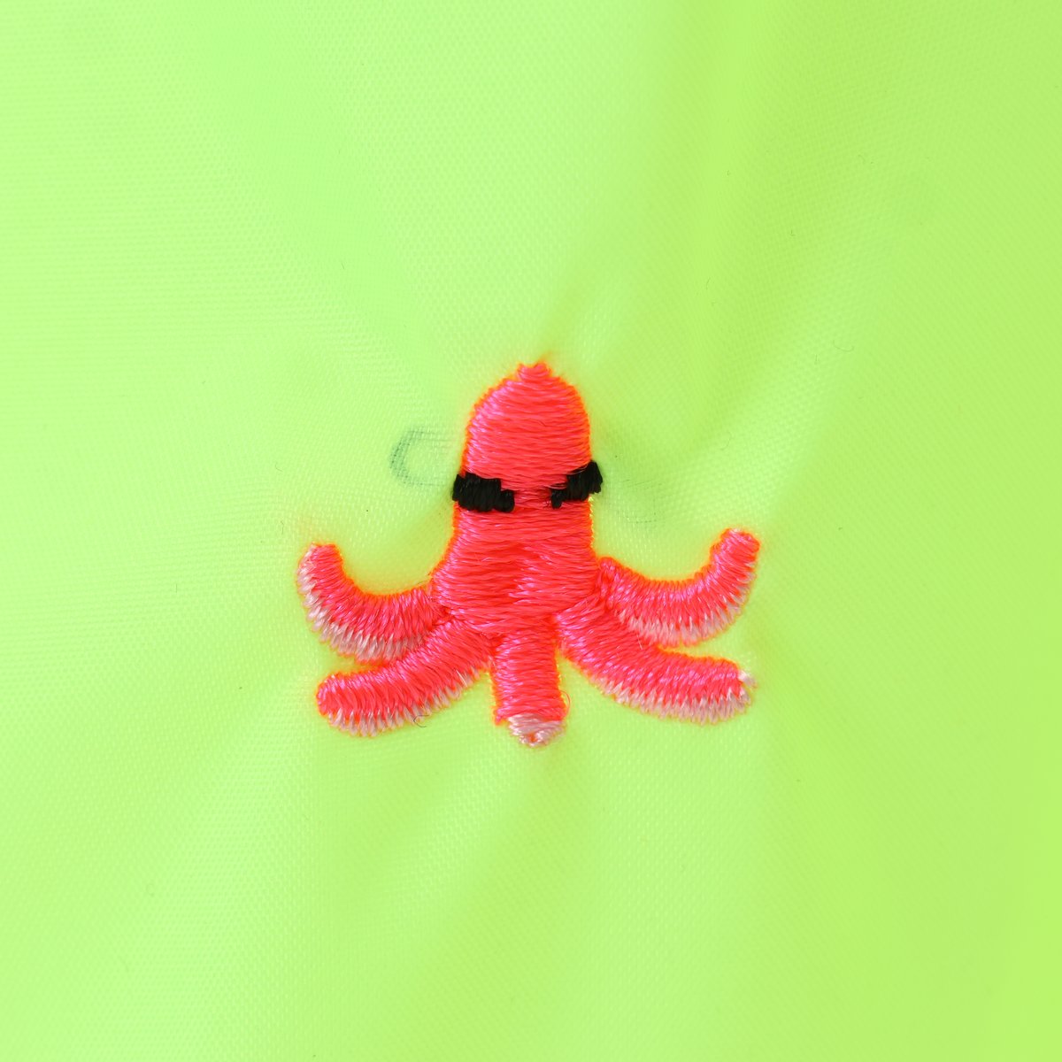 ミニタコ刺繍ナイロンエコバッグ(蛍光イエロー) | WINNIAN STORE