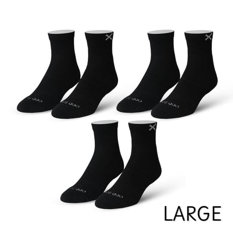 LARGE FEET - BASIX 3 PACK（3足 セット）QUARTER BLACK