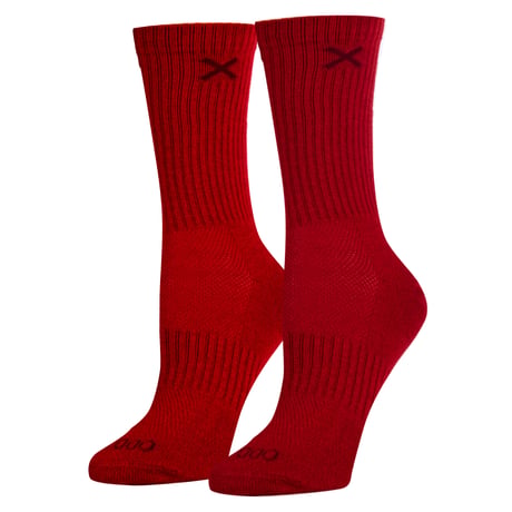 MEDIUM FEET - RED HEATHER CREW