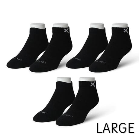 LARGE FEET - BASIX 3 PACK（3足 セット）ANKLE BLACK