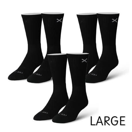 LARGE FEET - BASIX 3 PACK（3足 セット）CREW BLACK