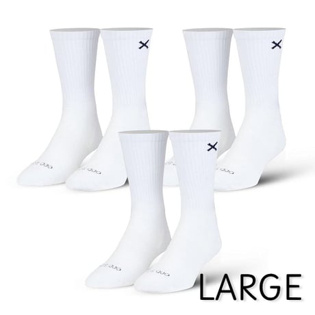 LARGE FEET - BASIX 3 PACK（3足 セット）CREW WHITE