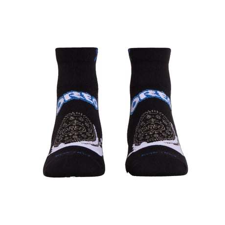 LARGE FEET - Oreo Black Quarter Socks