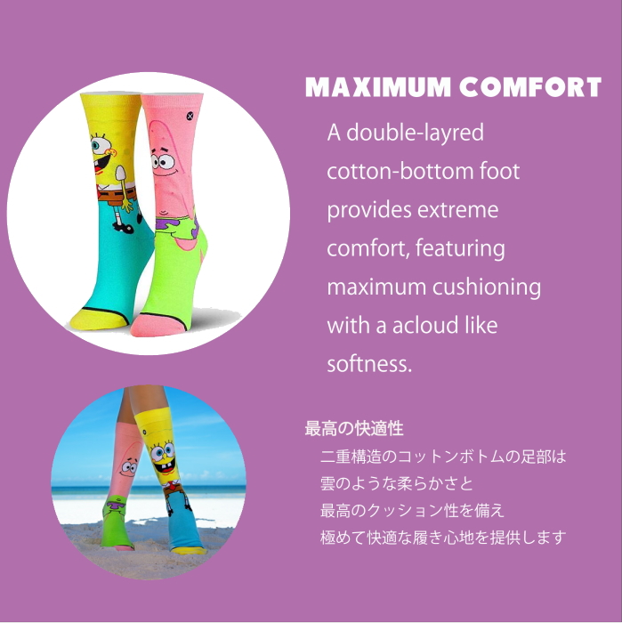 MEDIUM FEET - SPONGEBOB & PATRICK | Odd Sox-Japan