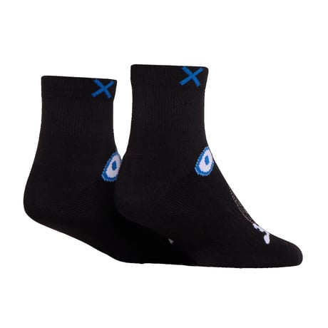 MEDIUM FEET - Oreo Black Quarter Socks