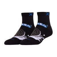 MEDIUM FEET - Oreo Black Quarter Socks