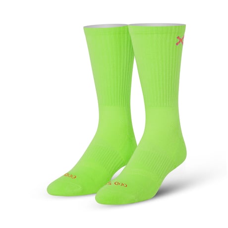 LARGE FEET - NEON GREEN CREW