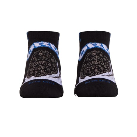 LARGE FEET - Oreo Black Ankle Socks