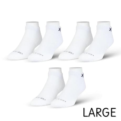 LARGE FEET - BASIX 3 PACK（3足 セット）ANKLE WHITE