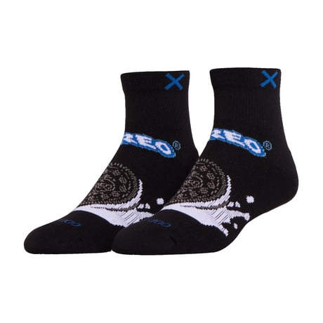 LARGE FEET - Oreo Black Quarter Socks