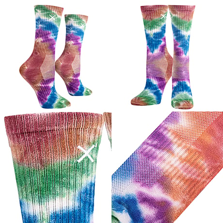 MEDIUM FEET - TIE DYE HIPPY CREW
