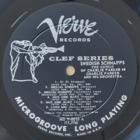 CHARLIE PARKER - Swedish Schnapps (VERVE MGV-8010)