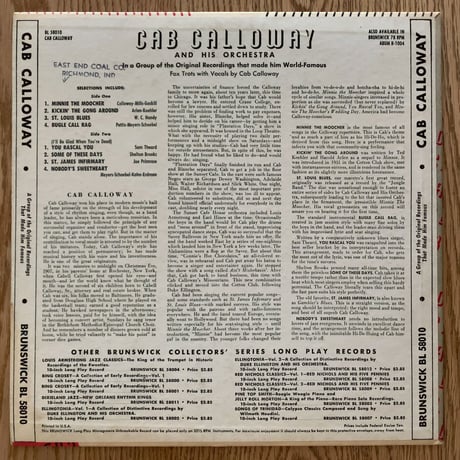 CAB CALLOWWAY - and His Orchestra (BRUNSWICK BL58010)