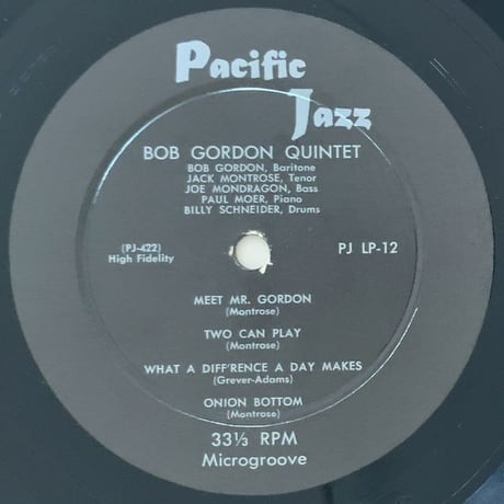 BOB GORDON - Bob Gordon Sextet (PACIFIC JAZZ PJLP-12)