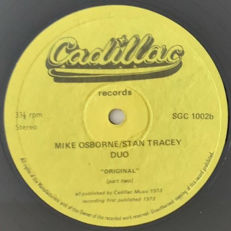 MIKE OSBORNE / STAN TRACEY - Original (CADILLAC SGC1002)