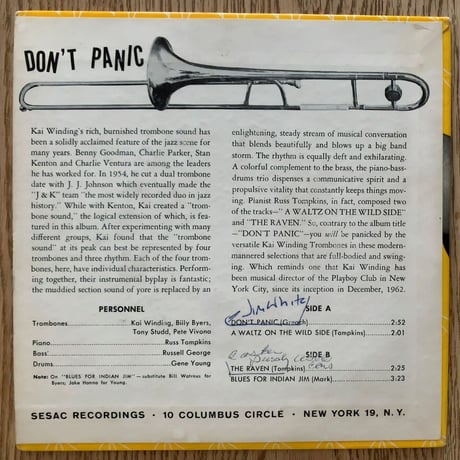 KAI WINDING - Don't Panic (SESAC AD76) 7inch EP