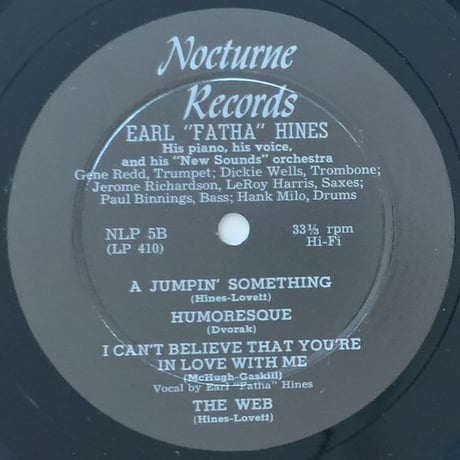 EARL "FATHA" HINES - and His New Sounds (NOCTURNE NLP5)