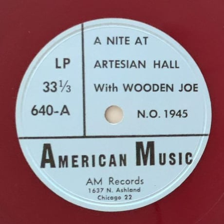 WOODEN JOE'S NEW ORLEANS BAND - a Nite at Artesian Hall (AMERICAN MUSIC 640)