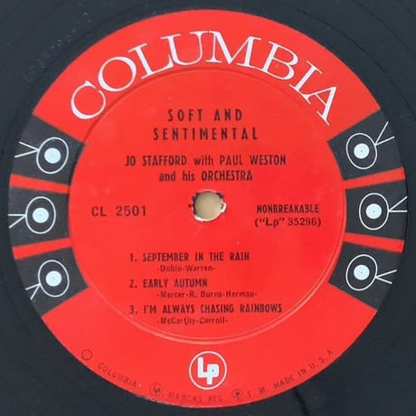 JO STAFFORD - Soft and Sentimental (COLUMBIA CL2501)