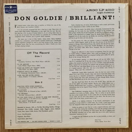 DON GOLDIE - Brilliant! (ARGO LP4010)