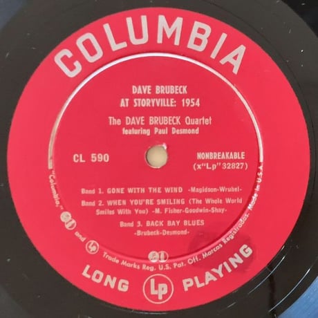 DAVE BRUBECK - at Storyville 1954 (COLUMBIA CL590)